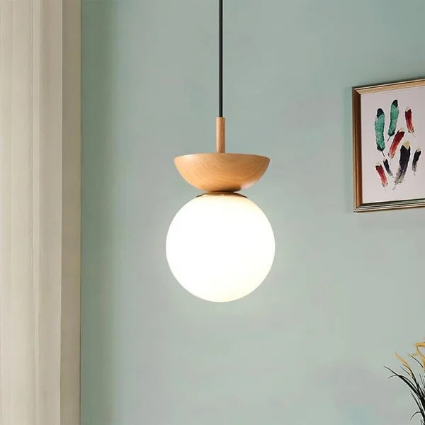 LumeWood Pendellampa – Nordisk Minimalistisk Träeffekt LED Pendellampa
