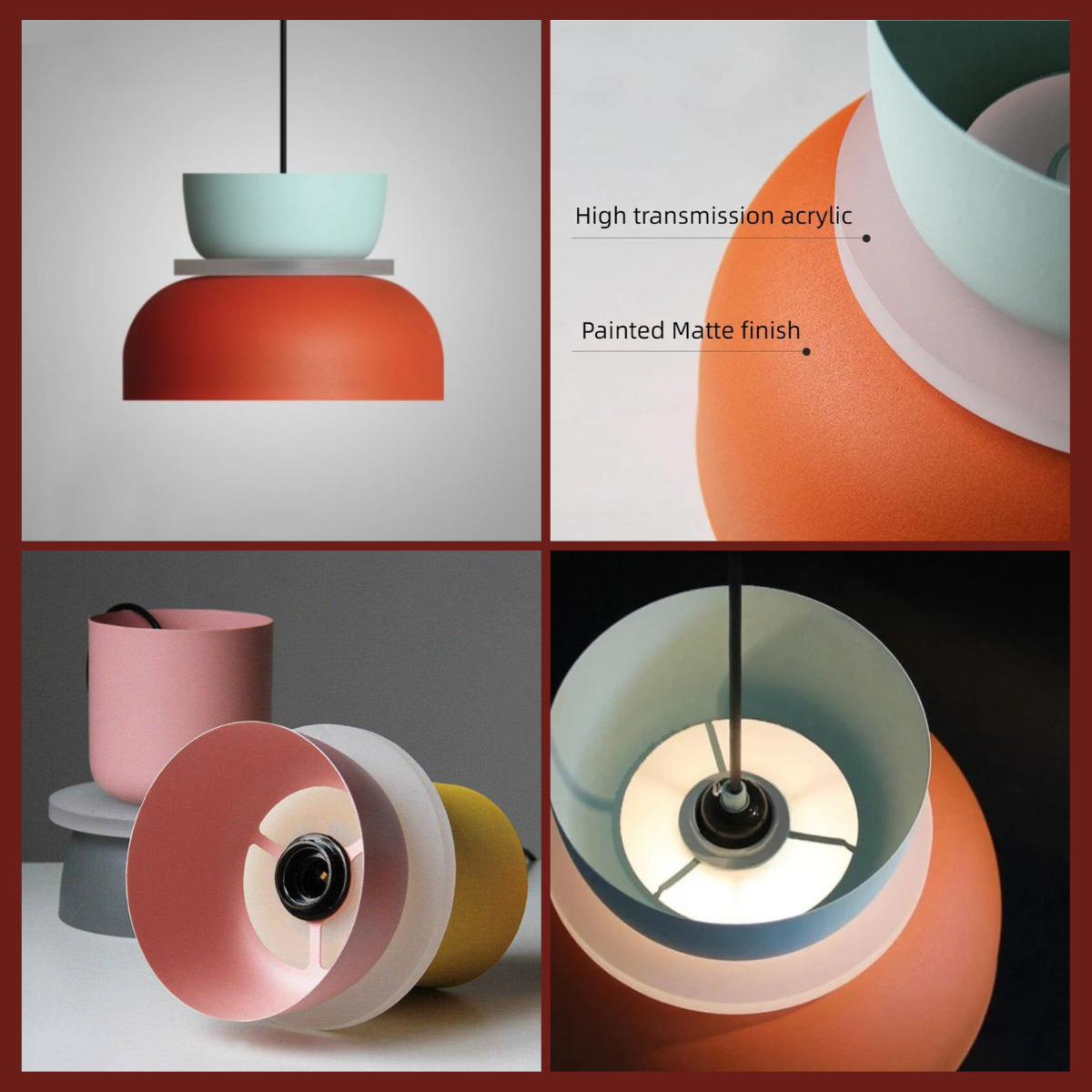 Färgbalk Nordisk Taklampa – Skandinavisk Macaron-formad LED Taklampa